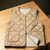 Women's 2025 Collarless Cotton Vest - Autumn/Winter Large Size Round Neck Waistcoat