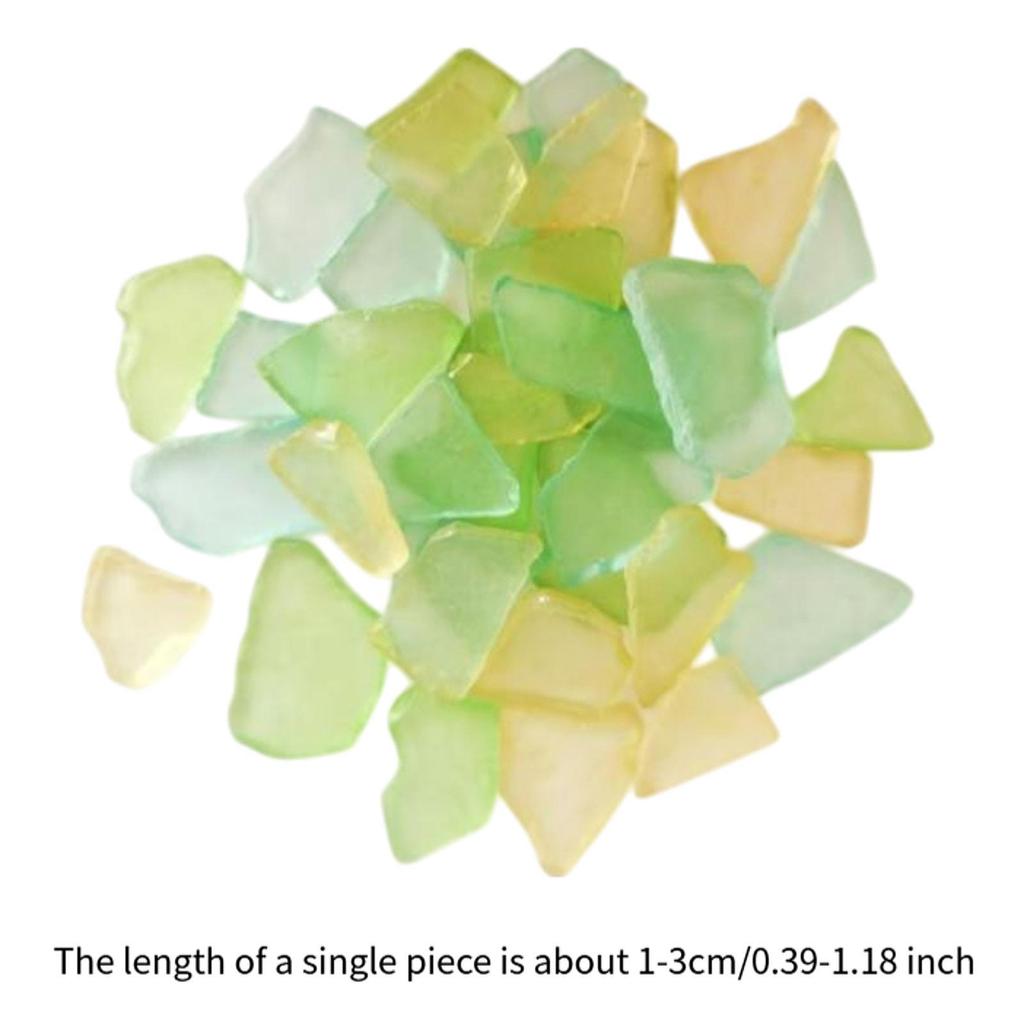 Sea Glass Crushed Glass DIY Crafts Vase Filler 500G Tumbled for Home DIY Dyed Color Stone Party Decor Fish Tank Beach Wedding