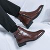 Fashion Winter New Men Pointed Brown Black Chelsea Ankle Boots British Designer Casual High Tops Punk Rock Shoes Comfortable