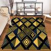 Geometric Pattern Carpet with Yellow and Black Abstract Design Motif Suitable for use as an anti-slip for living room bedroom sofas