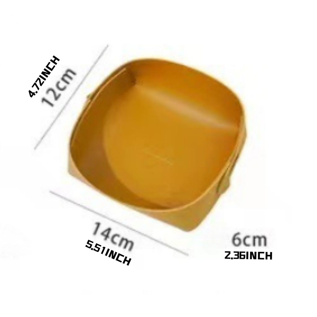 1PC S Round PU Leather Storage Trays Desktop Key and Cosmetics Storage Tray Storage Box Detachable Table Small Objects Organizer