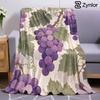 Purple Grape Vine Cartoon Anime Print Flannel Blanket Soft Warm Throw for Kids Bedroom Sofa Bed Christmas Office Car