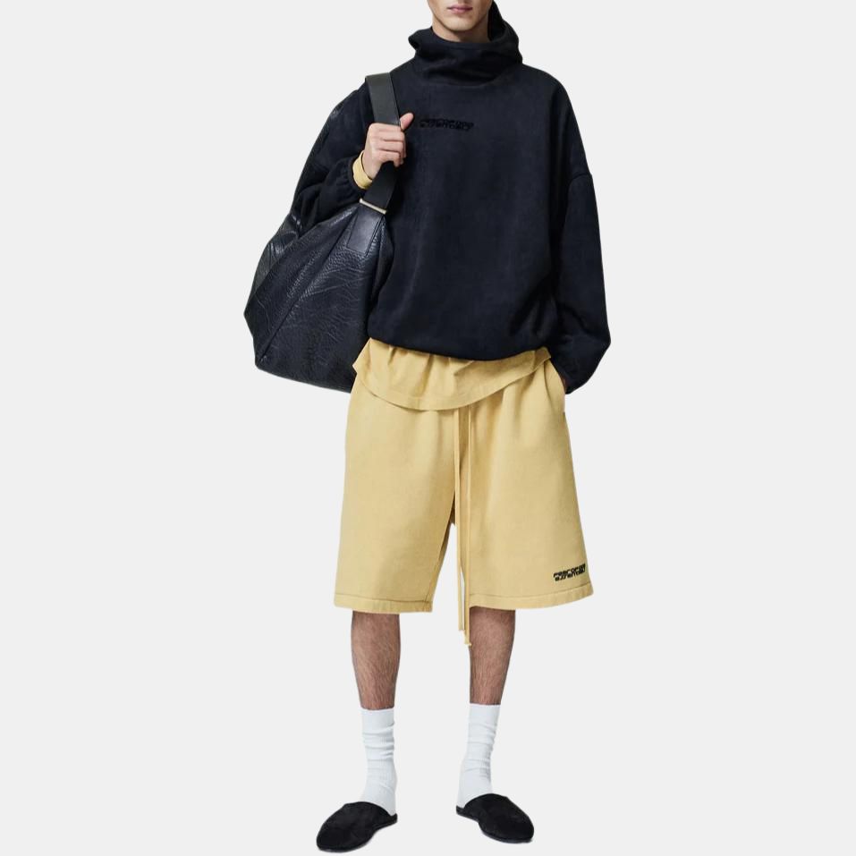 Fear of God Essentials Suede Fleece Modern Hoodie Vintage Black Men Tops 192HO256941F