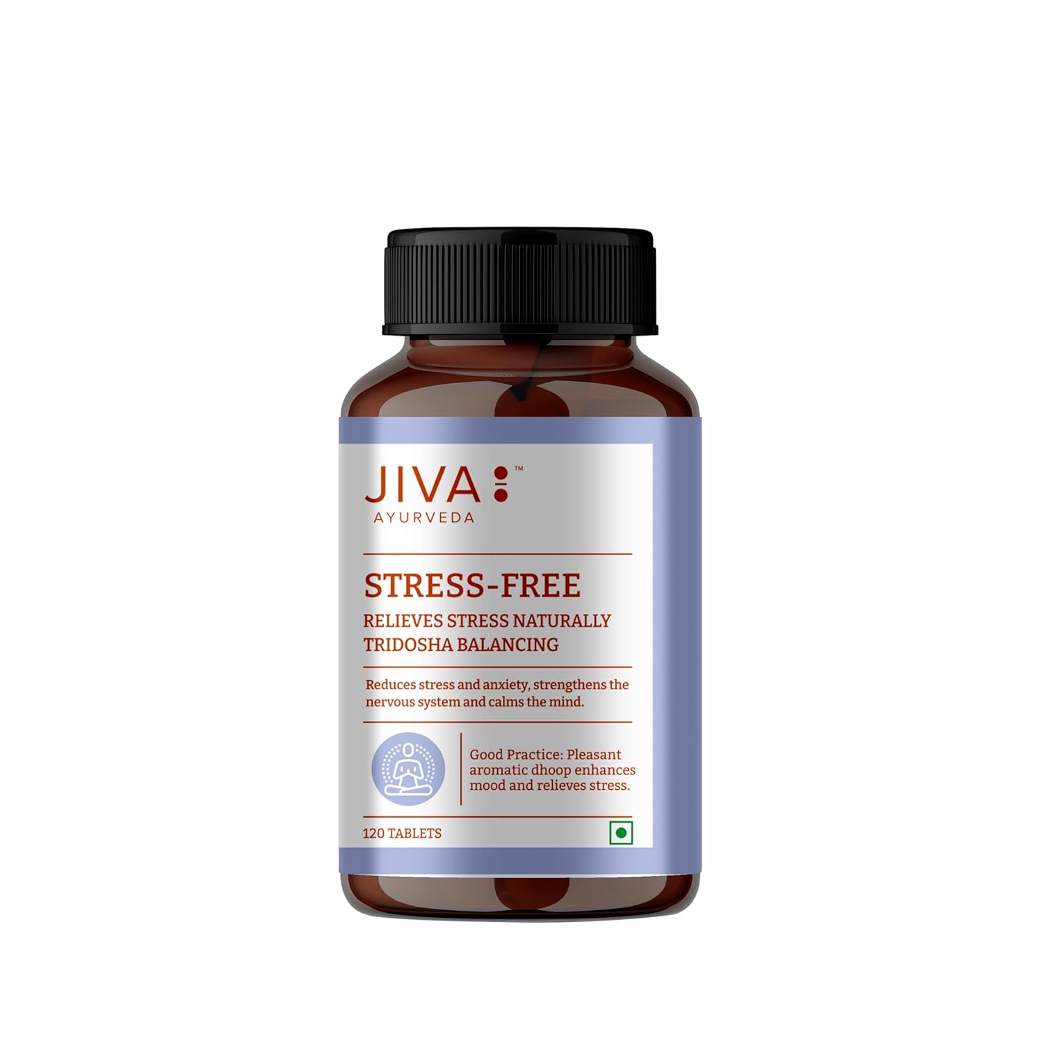 

Jiva Stress-Free Tablets For Daily Calm Support And Relaxation Boost With Ayurvedic Herbal Blend 120 Tablets Pack Of 1
