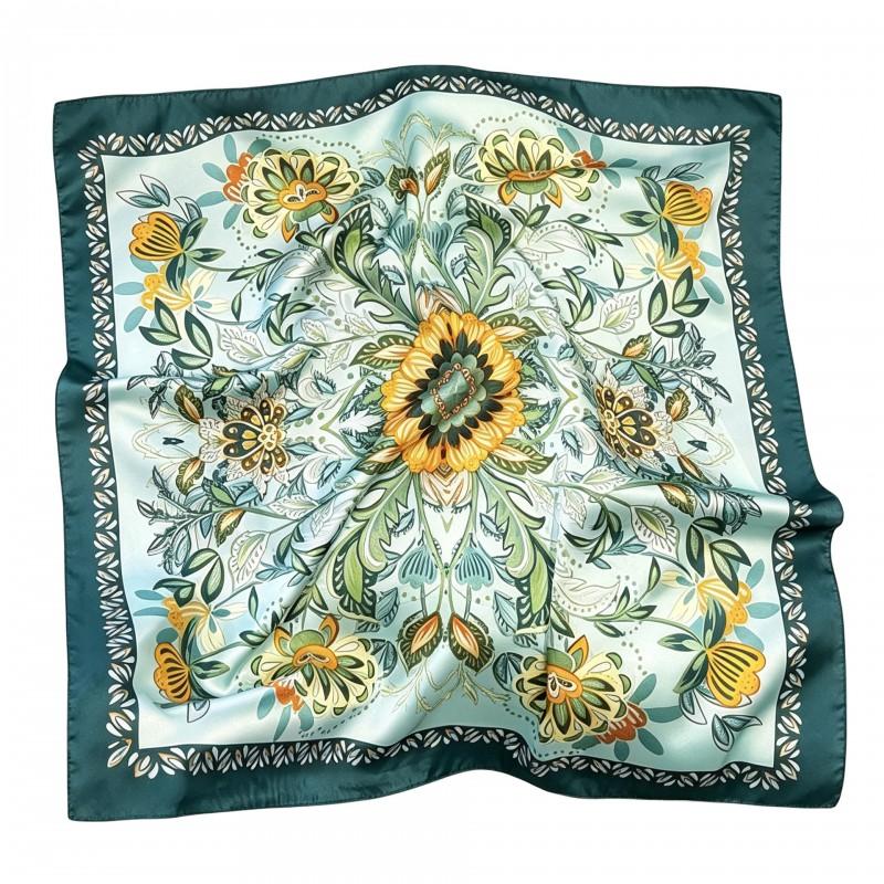70x70cm Nylon Square Scarf Women Vintage Print Lightweight Accessory Office Casual Hair Styling