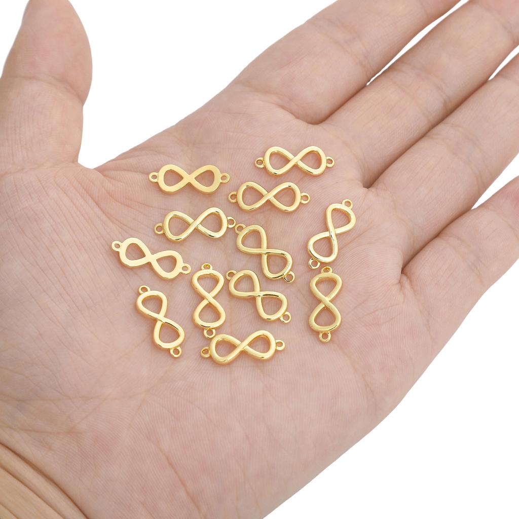 Copper Double Hanging 8-shaped Buckle Pendant For DIY Jewelry Making Craft Accessories