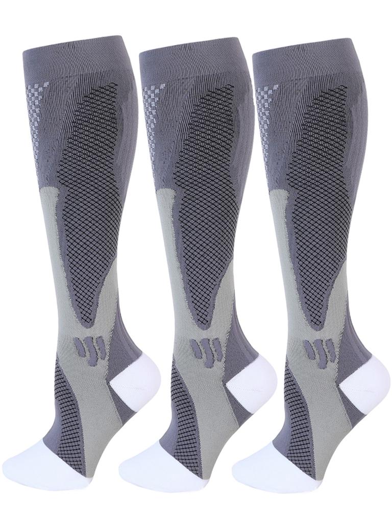 6Pairs New 20-30Mmhg Compression Socks High Stockings For Men & Women Sports Marathon Cycling Football Varicose Veins Eu35-45