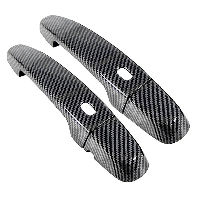 1 Set Door Handle Cover Trim 2 Holes Black Carbon Fiber Style Plastic Fit for Chevrolet Malibu Sedan 2016-2020 2021 2022 2023
