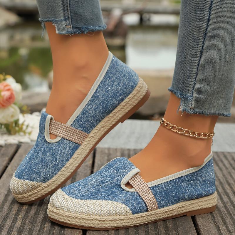 Fashion 2025 Autumn Canvas Shoes Breathable Casual Shoes Slip-On Hemp Shoes  Women Footwear