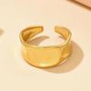 Women's Retro Baroque Gold-Plated Stainless Steel Wide Band Ring