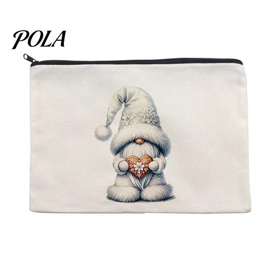 Stain-resistant Pouch Christmas Theme Makeup Bag, with Black Zipper, Wear-Resistant Toiletry Wear-resistant Fabric Bag Durable Canvas Storage