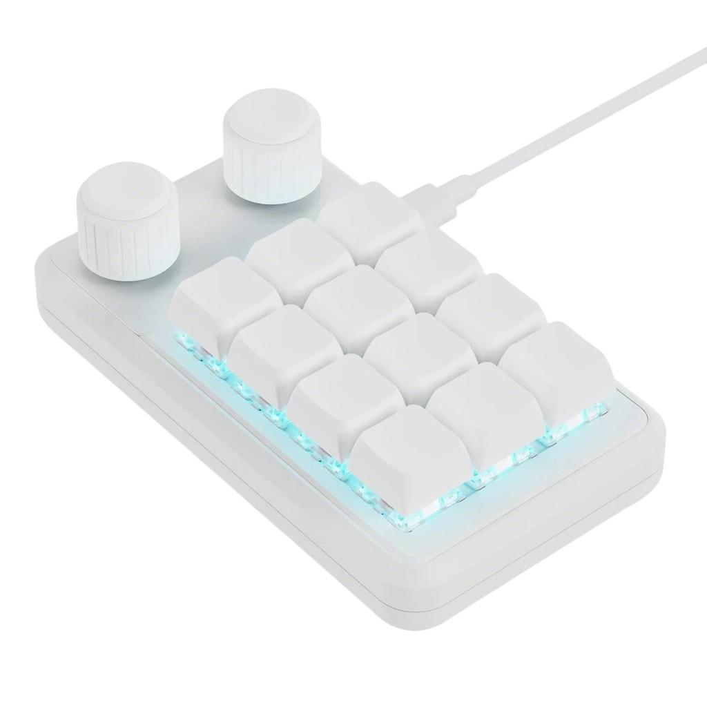 Programmierbare mechanische Mini-Gaming-Tastatur mit 12 Tasten, Doppelknöpfen und RGB-Beleuchtung, Typ-C-Kabel