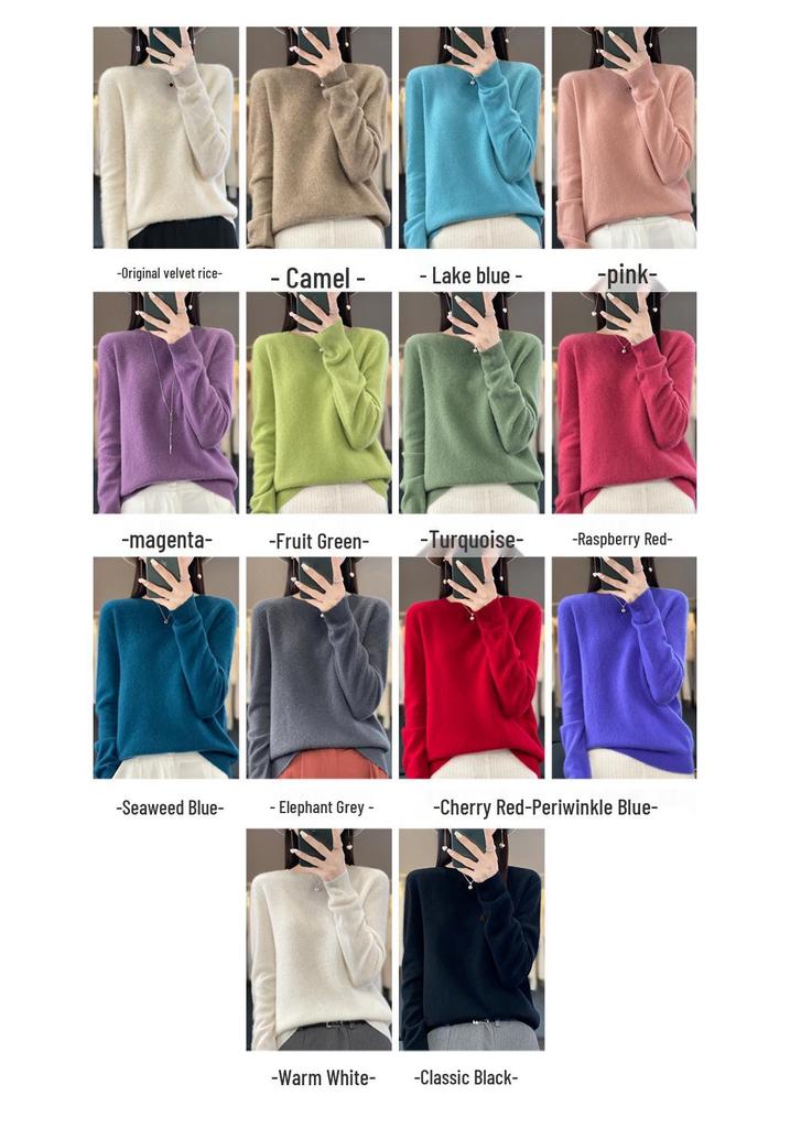 Women's Autumn/Winter Soft Wool Long Sleeve Round Neck Sweater - New Arrival