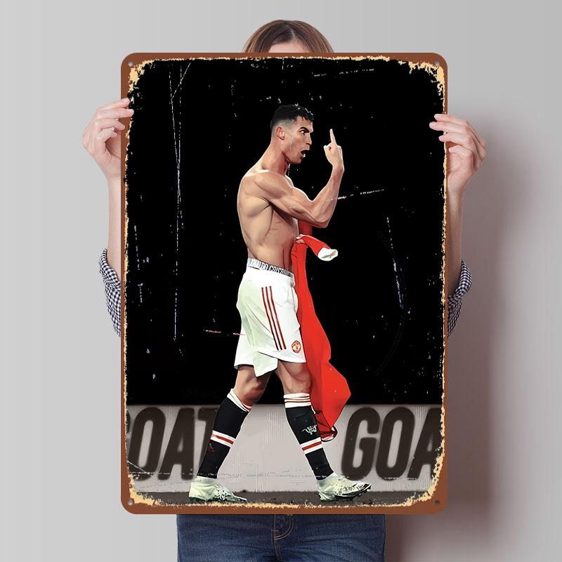 

Messi Soccer Ronaldo Poster Customized Vintage Metal Signs Wall Art Retro Tin Plaque for Mancave Coffee Bar Accessories Man Cave 7.9x11.8In(20x30cm)