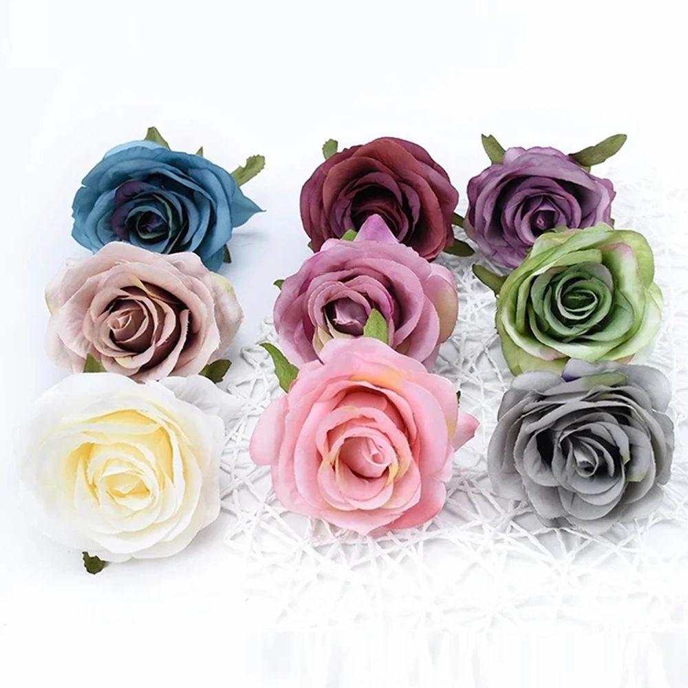 50/100pcs Artificial Flowers Silk Roses Home Outdoor garden Wedding wall Christmas Decoration High Quality Festival Diy gift box