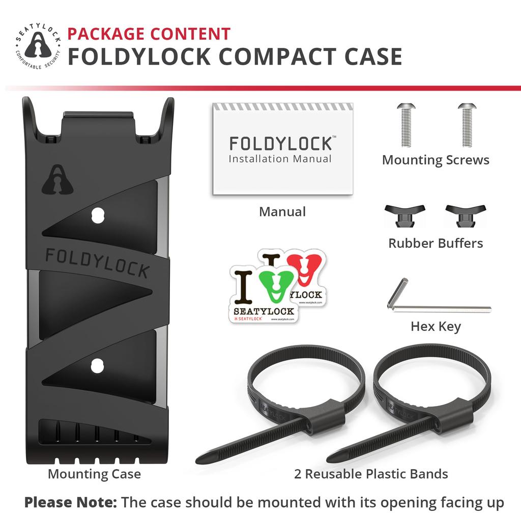 Seatylock Foldilock Compact Bicycle Lock Mounting Carrying Case Ultralight Mounting Bracket Case for Foldilock Compact Folding Bike Lock Portable and
