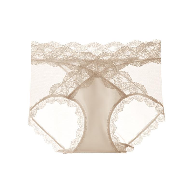 

Girl Summer Sexy Lace Cross Slightly Close Abdomen Lift Hip Breathable Triangle Briefs XL тілесний