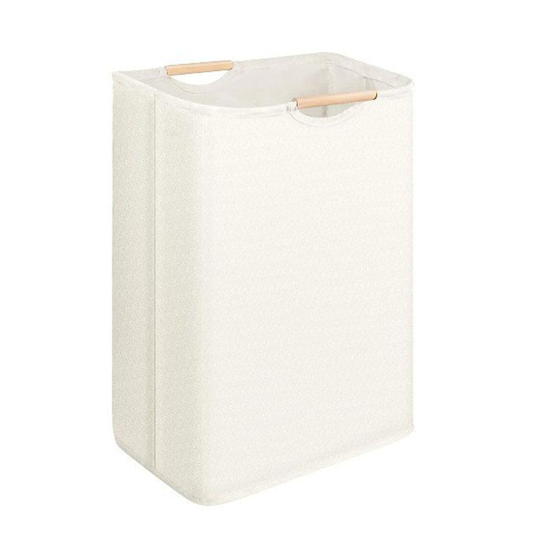 Foldable Laundry Hamper Basket with Handles Large Linen Fabric Collapsible Storage Bin for Clothes, Toys Organizer for Bathroom