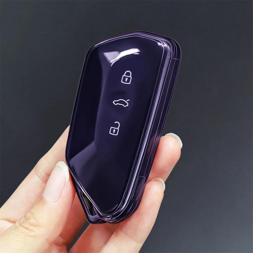 Soft TPU Car Transparent Key Case Remote Control Protect Cover For VW Volkswagen Golf 8 ID.3 ID.4 Skoda Octavia A8 MK4 MK8 GTI R