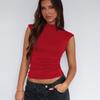 European & American Women's Slim Fit High Neck Sleeveless Vest - Summer 2025 Collection