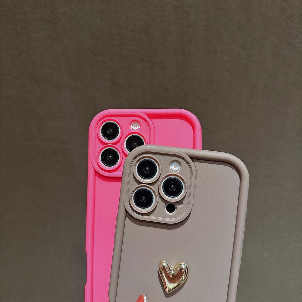 Girl 3D Gold Heart Silicone Soft Phone Case For Redmi Note 14 13 12 11 10 9 8 Pro Plus 12s 11s 13C 12 Shockproof Matte Cover