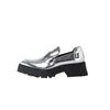 Niche Design Sense Retro Mary Jane Shoes Women's Head Light Mouth Spring and Autumn Women's Shoes Simple Low Heel Single Shoes Silver Personality
