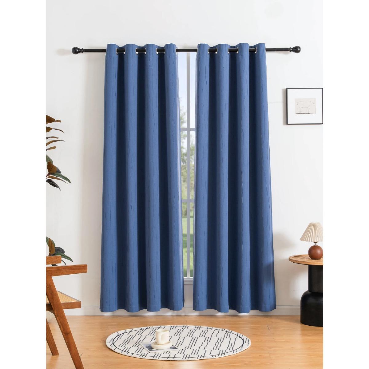 1 stuks minimalistische effen kleur isolerende en zonwerende gordijnen geschikt voor slaapkamers, woonkamers, balkons 1.3x2.41m&Grommet Top