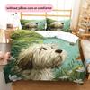 Bee Dog Pattern Bedding Quilt Set  Home Decoration  Gift (1 * duvet cover + 2 * pillowcase  without core)