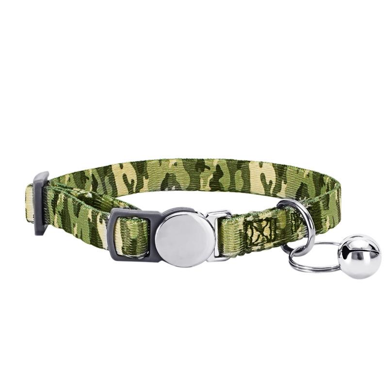 Cat Collar Quick Release Kitten Cats Collars Cute Print Nylon Pet Necklace With Bell Adjustable For Cats Puppy Pink