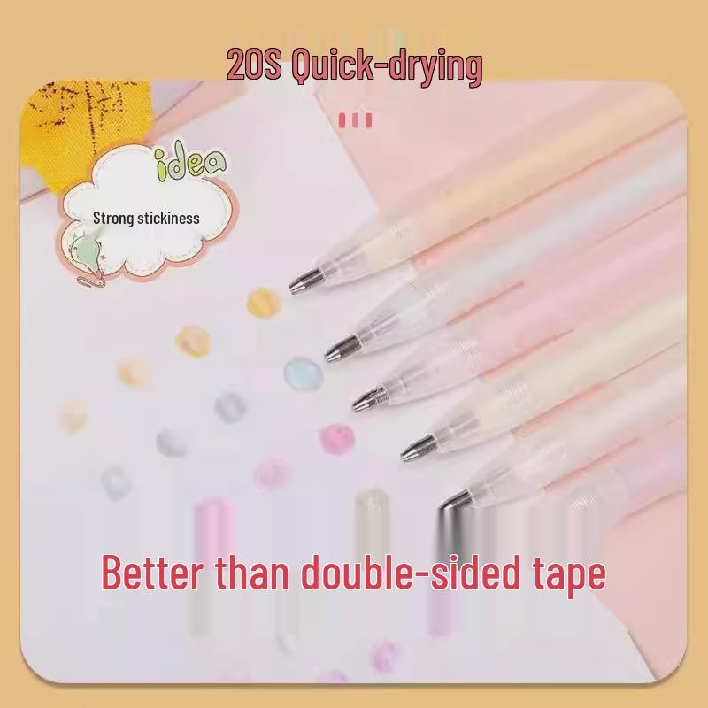 Lipici Stick Macaron Color cu Uscare Rapidă - Capacitate Mare, Adeziv față-verso pentru Artizanat