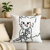 Cute Bboykisser Silly Cat Print Throw Pillow Cover Square Cushion Case for Living Room Bedroom Decor