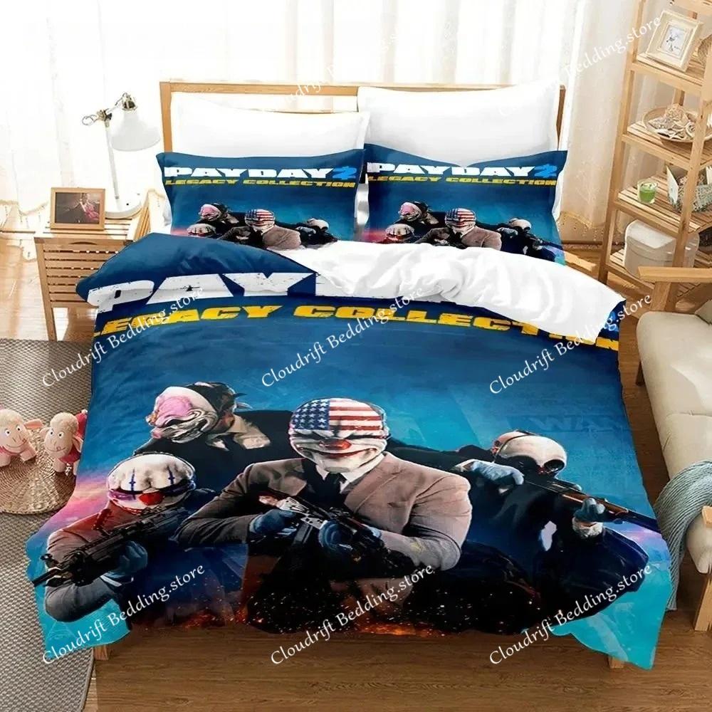 Game Payday Bedding Set Single Twin Full Queen King Size Bed Set Adult Boys Bedroom Duvet cover Sets Hip Hop Clown Anime Bed