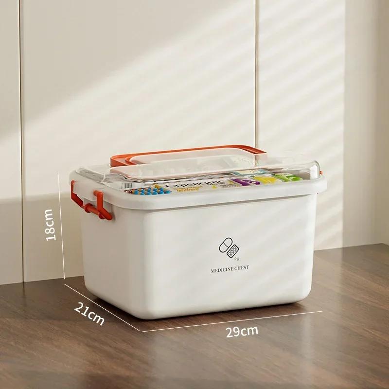 Multi-layer Portable Medical Storage Case - Large Capacity Home First Aid Kit Family Emergency Medicine Box for Drug Organizing
