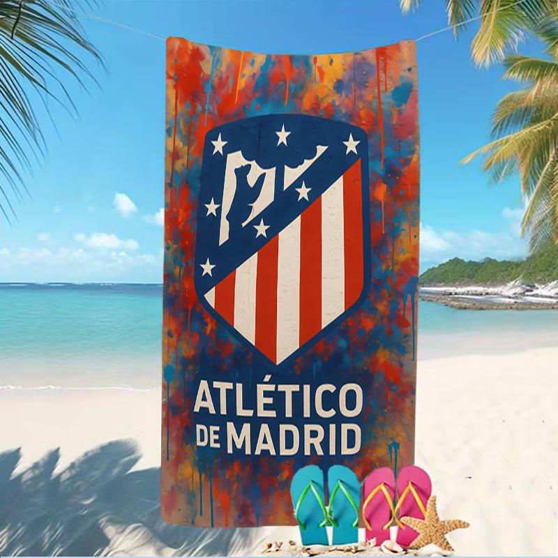 Beach Towel with Atlético Madrid Logo Pattern - Soft,absorbent,machine Washable Lightweight&Modern,swimming,Travel Essentials