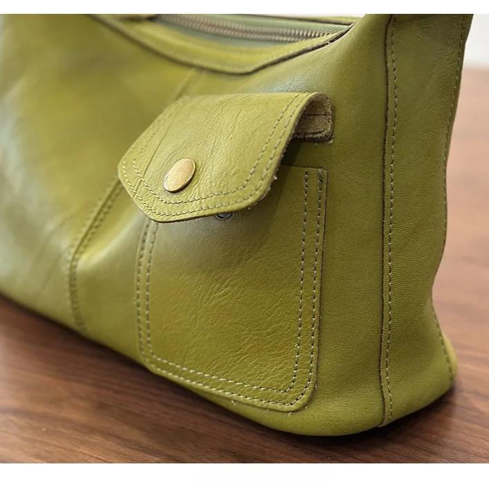 Johnature Genuine Leather Casual Women's Bag Soft Cowhide Solid Color Versatile Shoulder Crossbody Bag