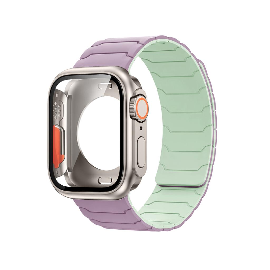 Fodral+Armband För Apple Watch Band 45mm 44 41 42 40mm Silikonarmband för Iwatch Serie 3 4 5 6 Se 7 8 9 10 Byt till Ultra Case