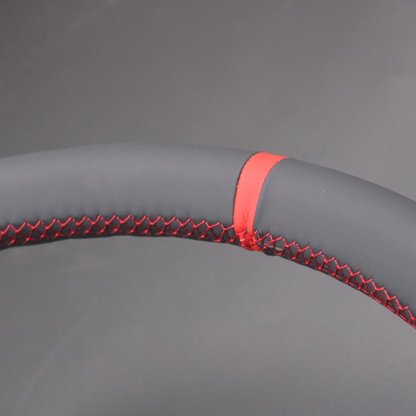 Black Faux Leather Hand-stitched No-slip Car Steering Wheel Cover Braid for Volkswagen VW Transporter T4 2000-2002 Santana 2004