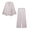 2025 Summer European & American Style Women's Textured Kimono-Style Pajama Two-Piece Set