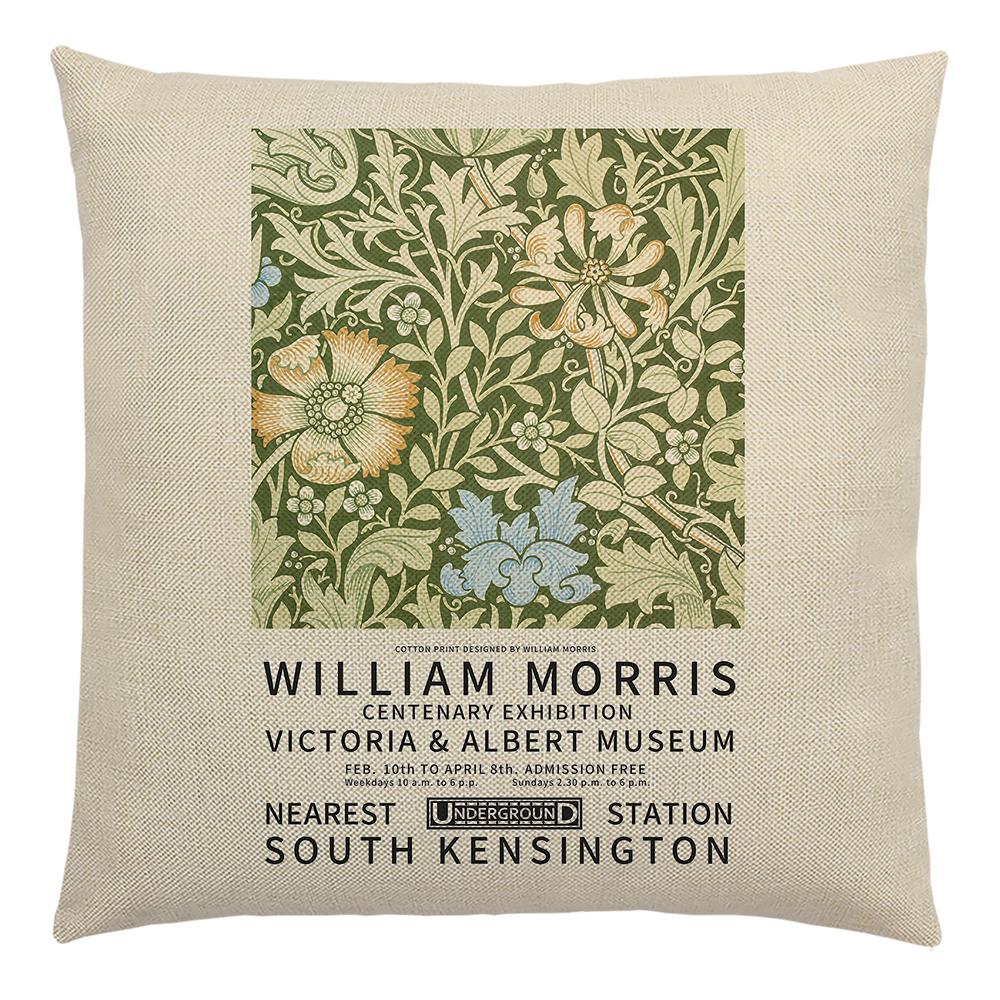 William Morris Painting Cushion Cover for Sofa Throw Pillow Cover Vintage Linen Pillow Case Home Decoration Leaf Plants Printing