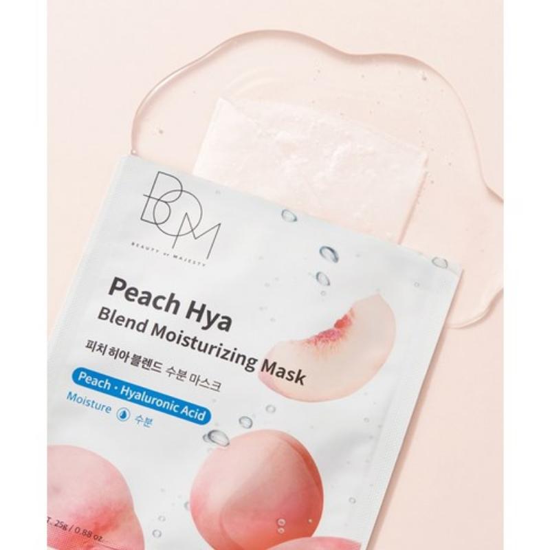BOM Broskvová Hya Blend Hydratační maska 25g×10 kusů