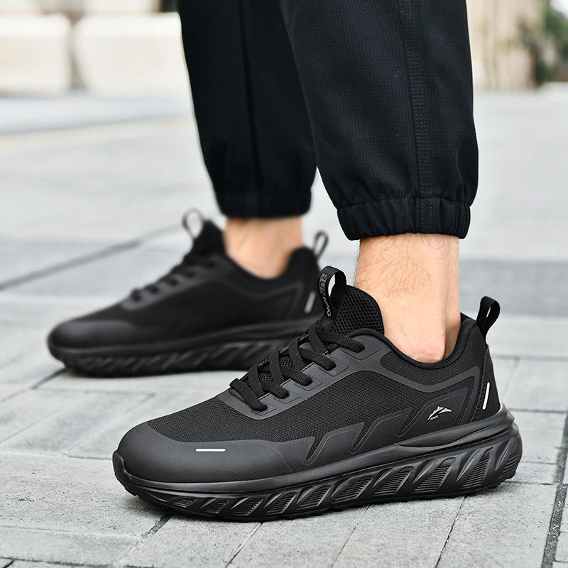 Wide Last Wide Head Mesh Spring And Autumn Sports Shoes Breathable Fly-Woven Running Sports Shoes Men'S Soft-Soled Travel Shoes