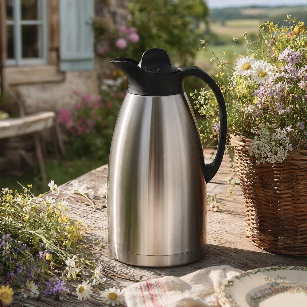 Double Layer Large Capacity Thermos Fall-proof Thermal Coffee Carafe Pitcher Hot Water Jug Hotel