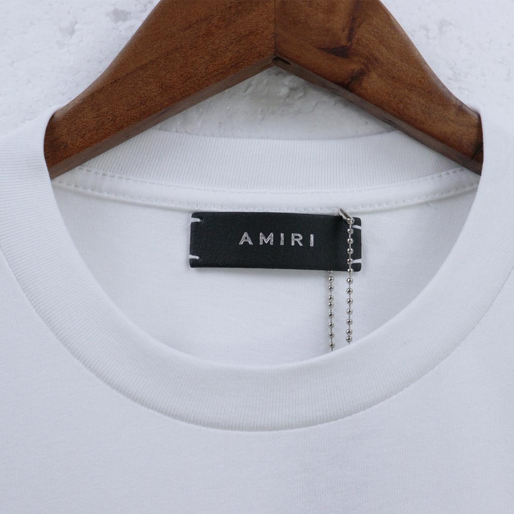 2207 Amiri 2025 Summer New Men's and Women's Loose High Quality Cotton Plus Size T-shirt Couple T-Shirt