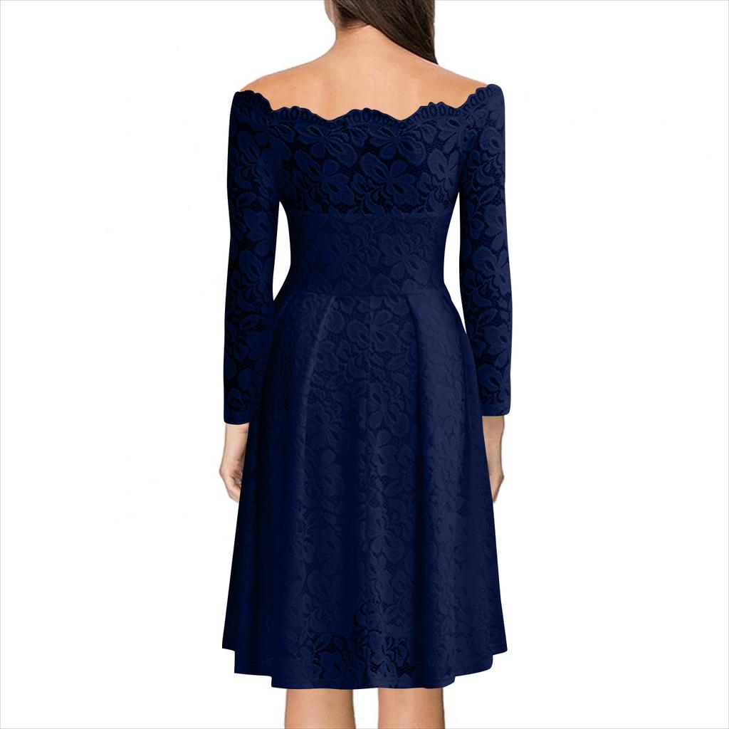 Rochii Maxi Florale cu Umeri Goi de Toamnă pentru Femei, Rochie Formală cu Mâneci Lungi pentru Cocktail, Nuntă, Invitat