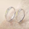 Valentine's Day Adjustable Copper Couple Rings with Tyndall Effect Design for Weddings