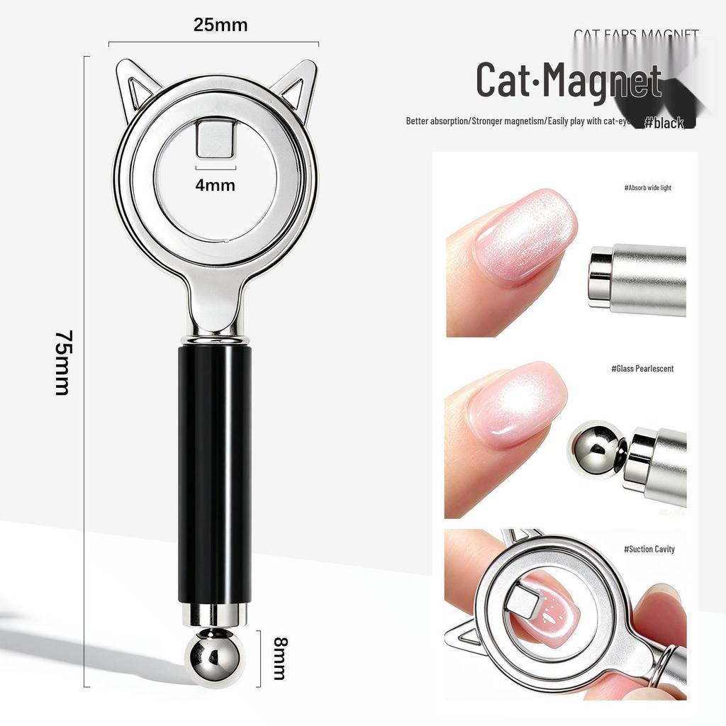 Nail Art Double-Ended Cat Eye Gel Wand with Powerful Gold Magnet