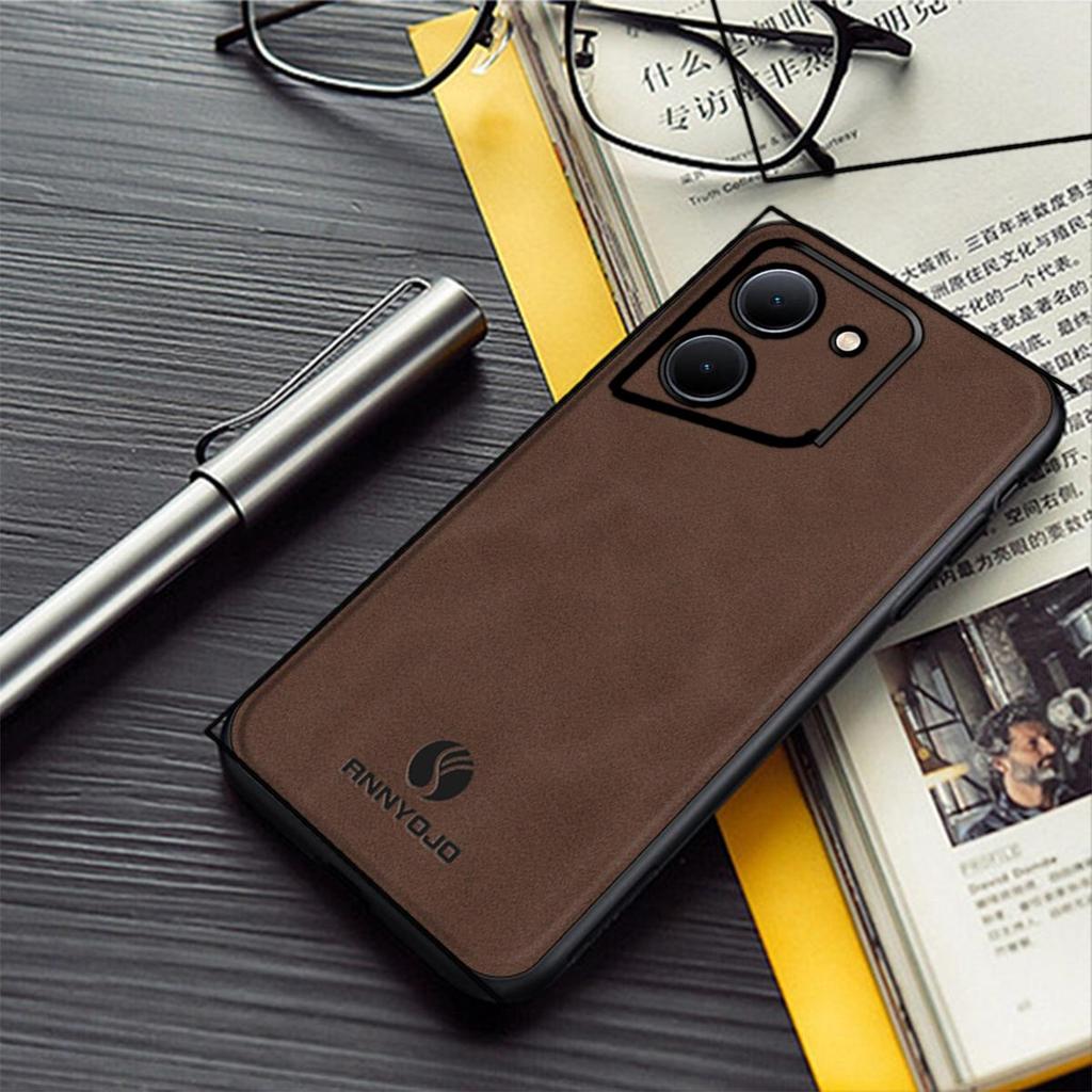 Premium Suede‑Like Leather Grain TPU Case for TECNO POVA 5 Pro 5G,5 4G Shockproof Soft TPU Cover