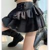 Mini Dress Black Cake Tummy Control Preppy Style A- Line Skirt High Waist Summer Heat Wave Women's Petite Chic Fashion