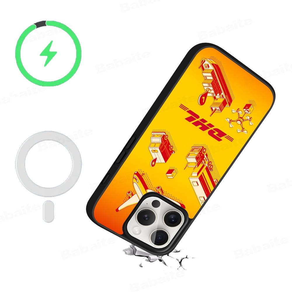 D-DHL-L logo Phone Case For iPhone 17 Air 16 15 14 13 12 11 Pro Max Plus For Magsafe Wireless Charge Cover