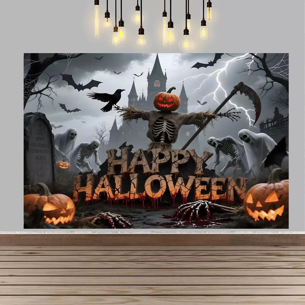 Halloween Party Decor Backdrop Halloween Ghost Bloody And Terrifying Haunted House Ghost Decor Party Supplies Photography Props